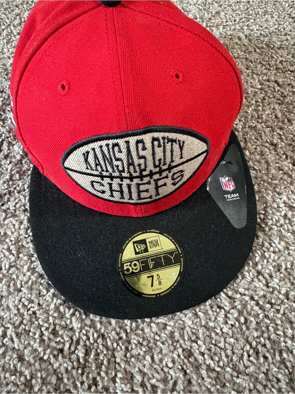 New Era Red and Black Kansas City Chiefs Patch 59FIFTY Fitted Hat